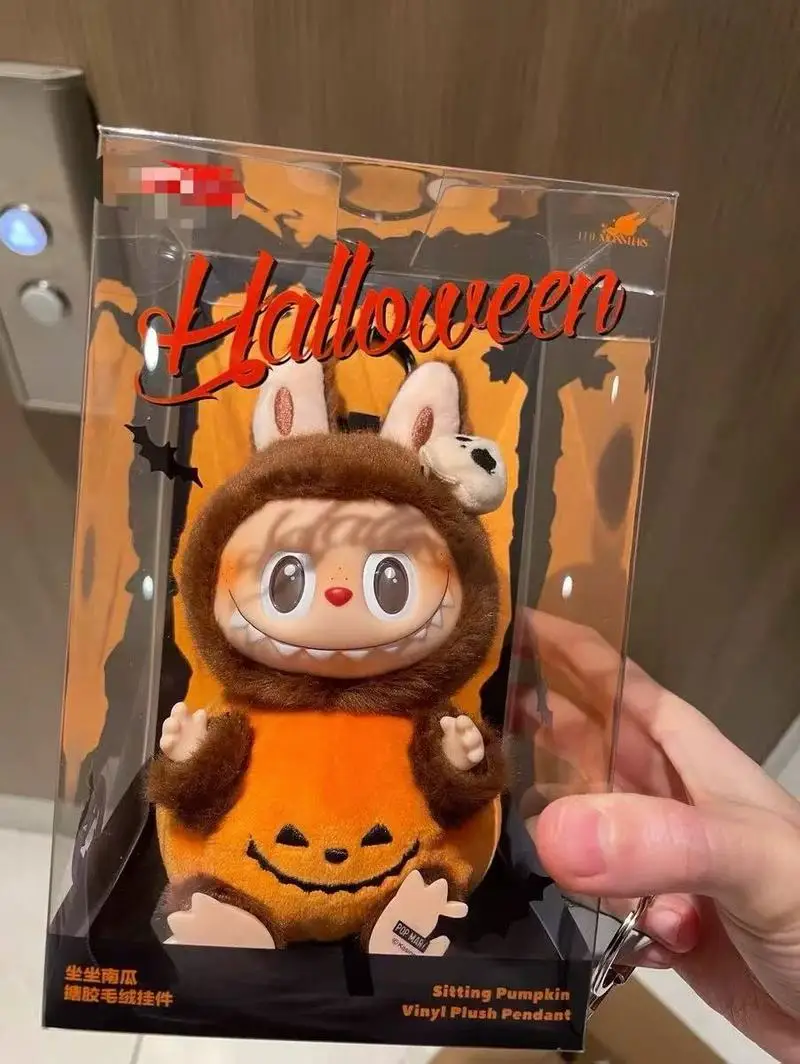 The Monsters Series High Quality Cute Halloween Pumpkin Labubu Doll Toys Kawai Anime Figure Model Keychain Replica Festival Gift