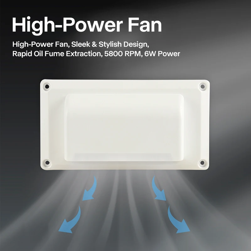 RV Range Hood Fan, 12V Dual Exhaust Fan - Powerful Airflow, Rainproof, Low Noise, for Kitchen Ventilation
