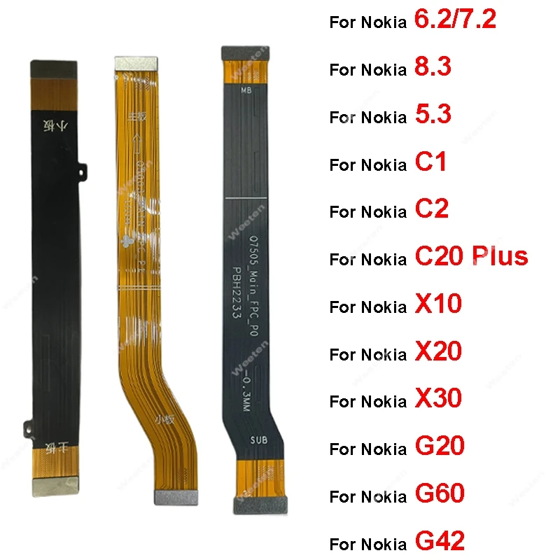 MainBoard Motherboard Flex Cable For Nokia 5.3 7.2 8.3 X10 X20 X71 C1 C2 Motherboard LCD Dispaly Connector Flex Ribbon Parts