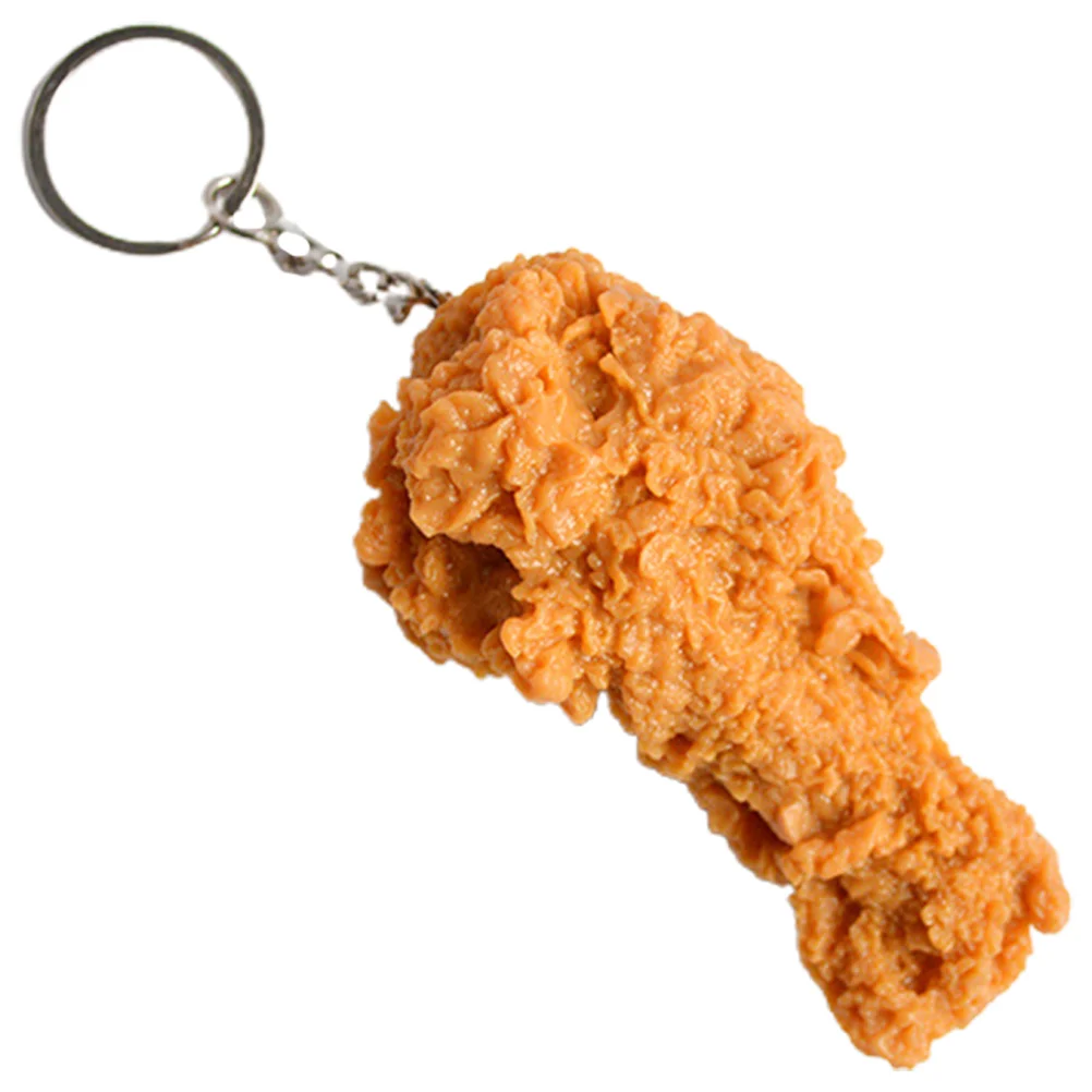 Chicken Leg Pendant Handbag Keychain Fried Simulation Food Keyrings Backpack Fashion Holder Fries Miss