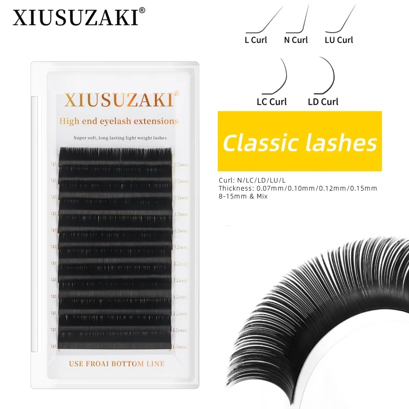 XIUSUZAKI L LC LD LU N Curls Eyelashes Extension Makeup Tools Mink Matte Individual False Eyelashes High Quality Premade Lashes