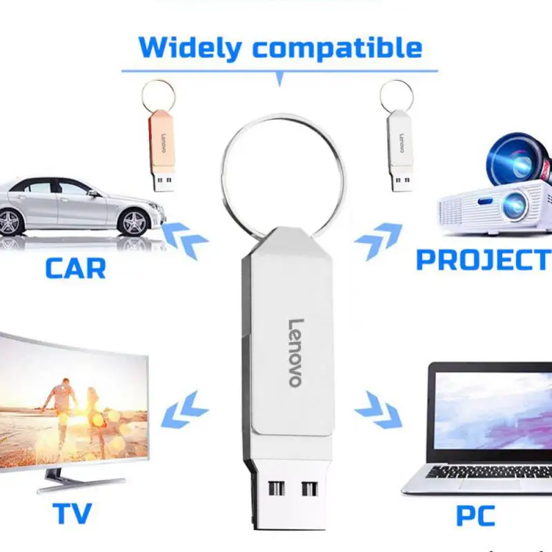 لينوفو-محرك أقراص فلاش يو إس بي مقاوم للماء ، محرك أقراص قلم معدني عالي السرعة ، USB ، Type-C ، أجهزة تخزين كمبيوتر بندرييف ، ، 16 جيغابايت