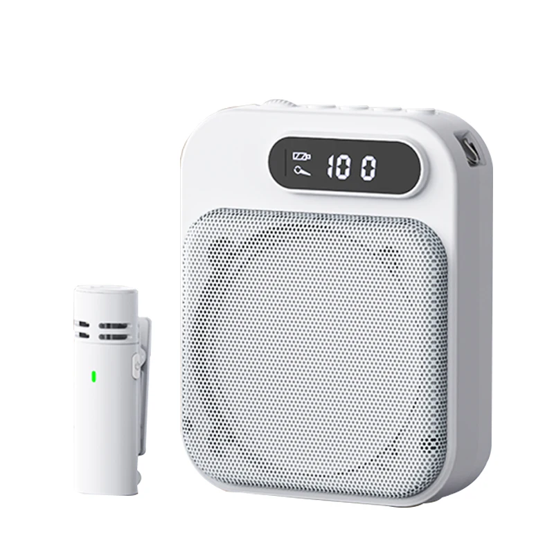 مضخم صوت لاسلكي محمول Lavalier ميكروفون DSP للحد من الضوضاء مكبر صوت قابل لإعادة الشحن للتدريس والقياس والدليل السياحي