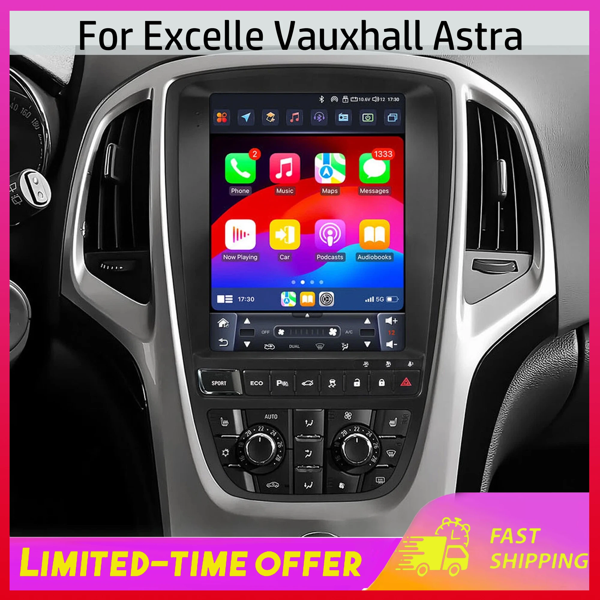 Autoradio stéréo 9,7'' 4+64G pour Excelle Vauxhall Astra Android15 Navigation GPS WiFi avec Carplay Android Auto Lecteur multimédia
