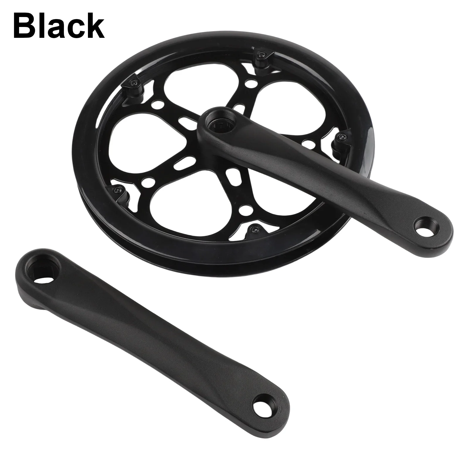 

52T Sprocket Folding Bike Crankset 170mm Crank with 52T Chainring and Guard Disc for Square Hole Bottom Bracket
