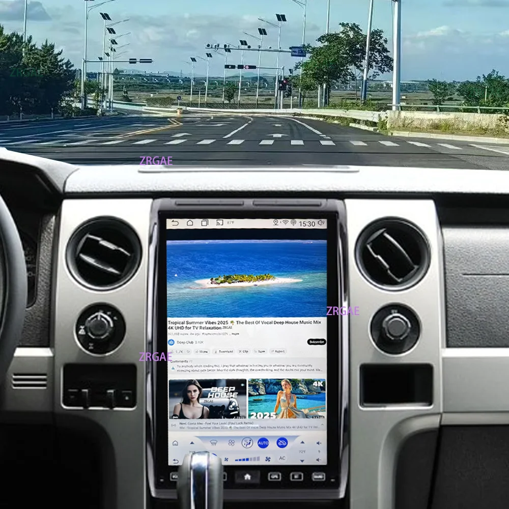 14.5 "Android15 Carplay اللاسلكية لفورد F150 رابتور 2009-2014 تسلا نمط سيارة لتحديد المواقع والملاحة مشغل وسائط متعددة 2.5kHeadunit HD #6