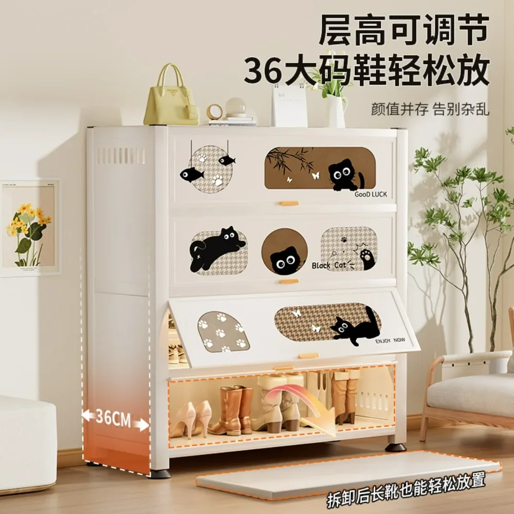 Steel Shoe Cabinet Entrance 2025 New Storage Cabinet Household Integrated Wall Multi-layer Large-capacity Corridor Shoe Rack