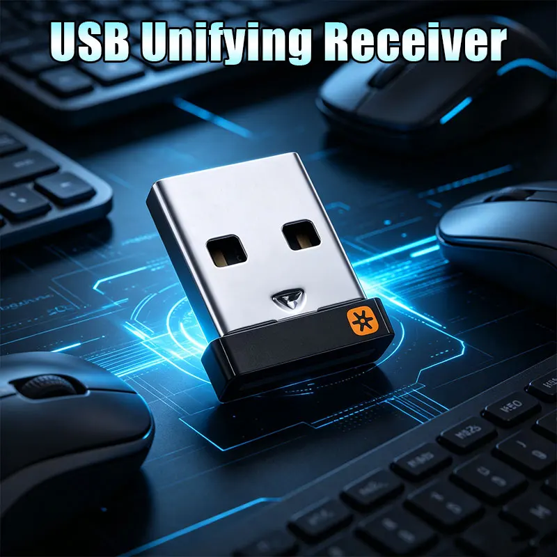 6 Channel Wireless Dongle USB Receiver Adapter for Logitech Unifying Devices Mouse Keyboard Compatible with M905 M325 M585 M510