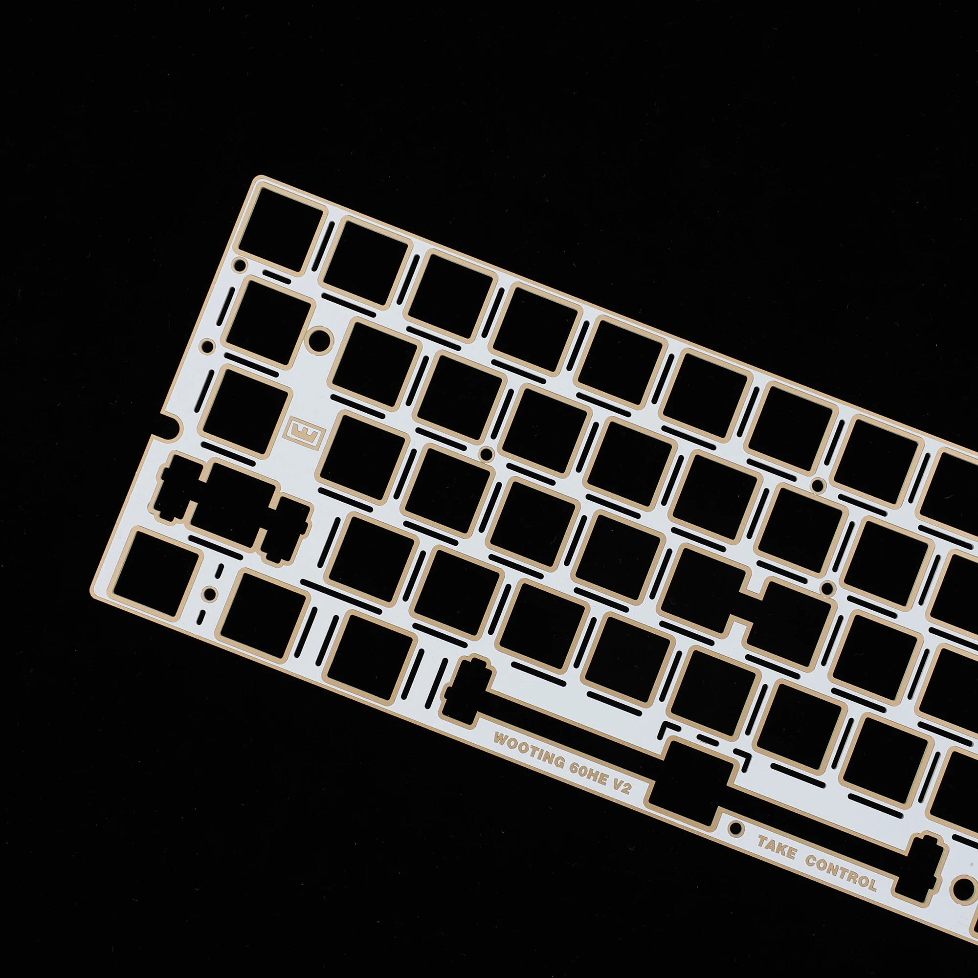 YMDK 60% Layout Switch Plate Immersion Gold FR4 Carbon Fiber Keyboard Positioning Plate For Wooting 60HE Mechanical Keyboard