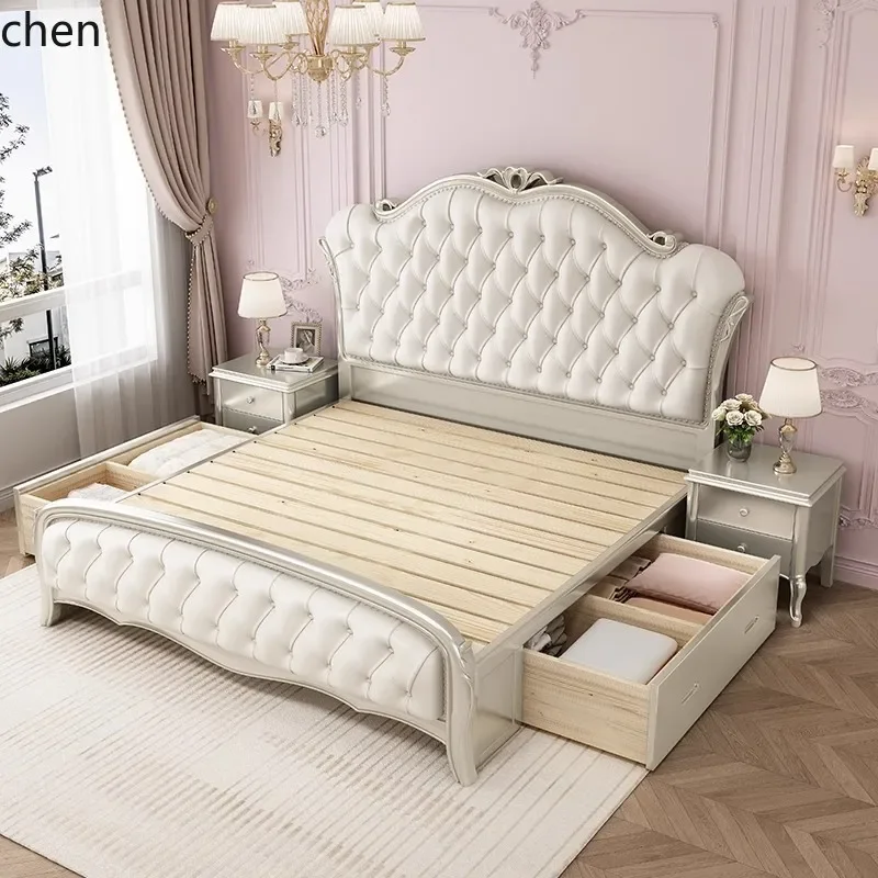 DSA Solid Wood Bed Double Bed Carved New Wedding Bed