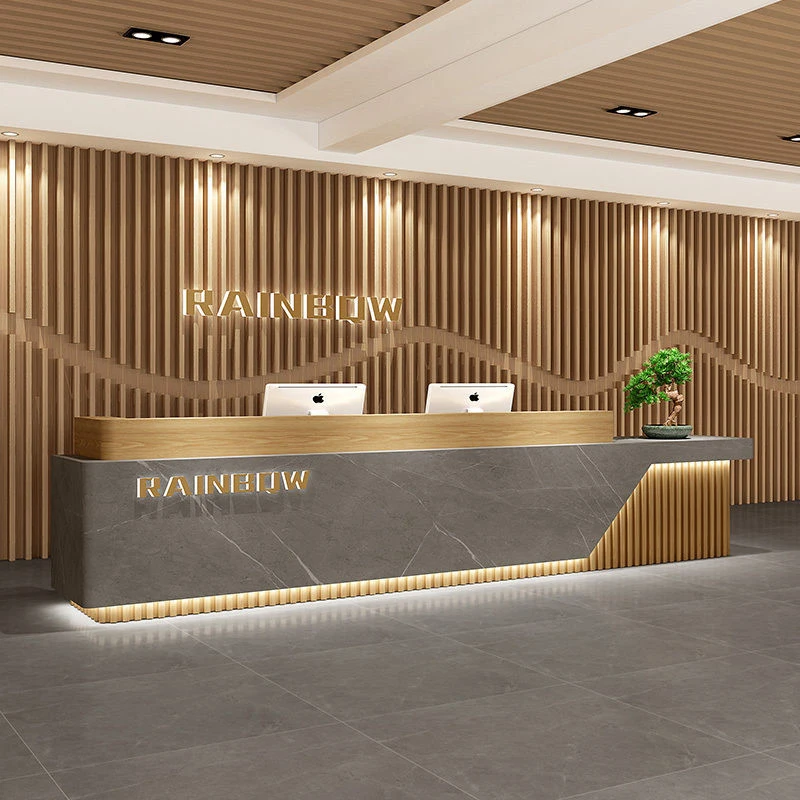 custom.Luxury Reception Desk Office Furniture Customized Front Desk Commercial Counter Bar Counter