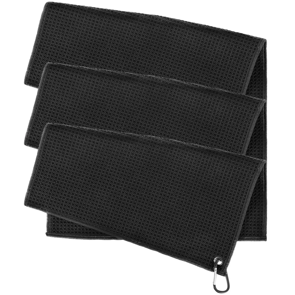 

3pcs Golf Towel Golfing Accessory Microfiber Portable Cleaning Tool Outdoor Sports Towels Professional Golf Accessories