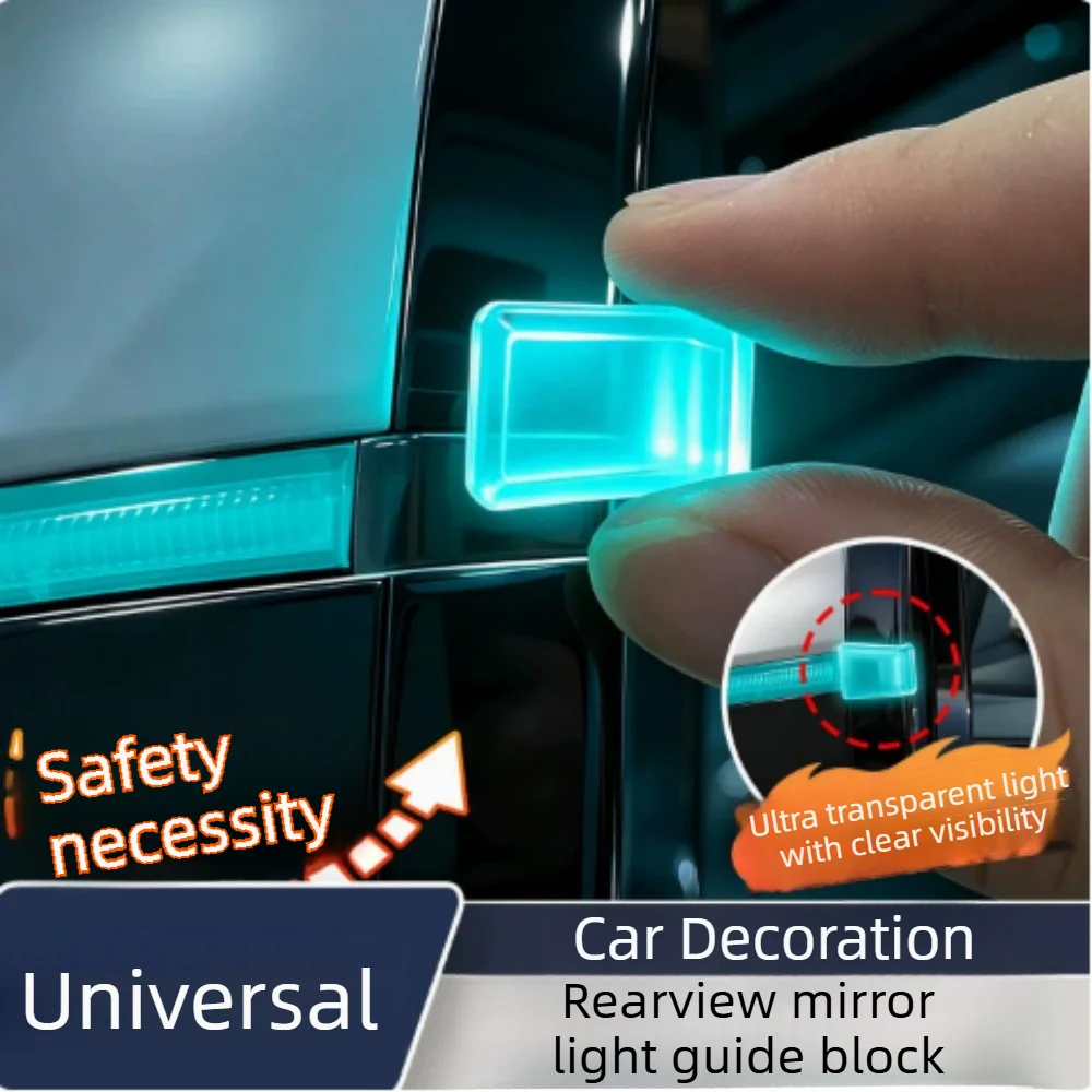 2PCS Universal Car Rearview Mirror Turn Signal Light Guide Dynamic Sequential Strip Side Mirror Indicator Lamp Exterior Parts