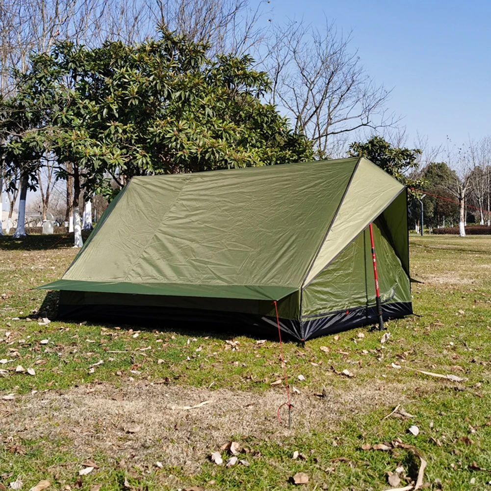 

Lightweight No-Pole Single Tent Rainproof Sunshade Cabin Spine Tent Waterproof Outdoor Camping Hiking Accessories
