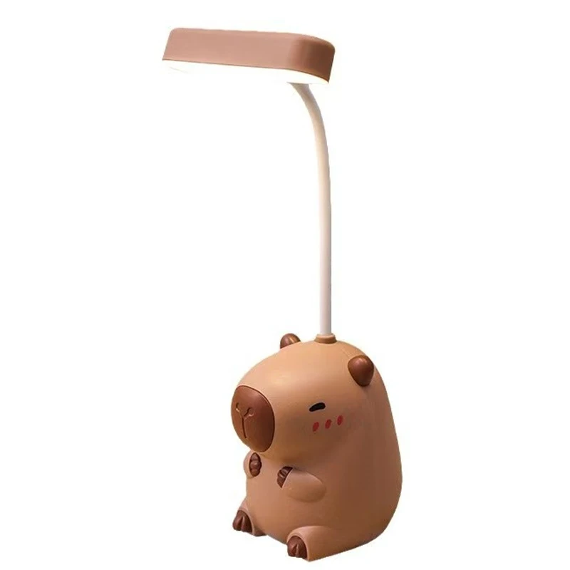 Cute Cartoon Pet Pencil Sharpener Capybara Mini Night Light USB Charging Folding LED Small Table Lamp Student Learning Eye Lamps