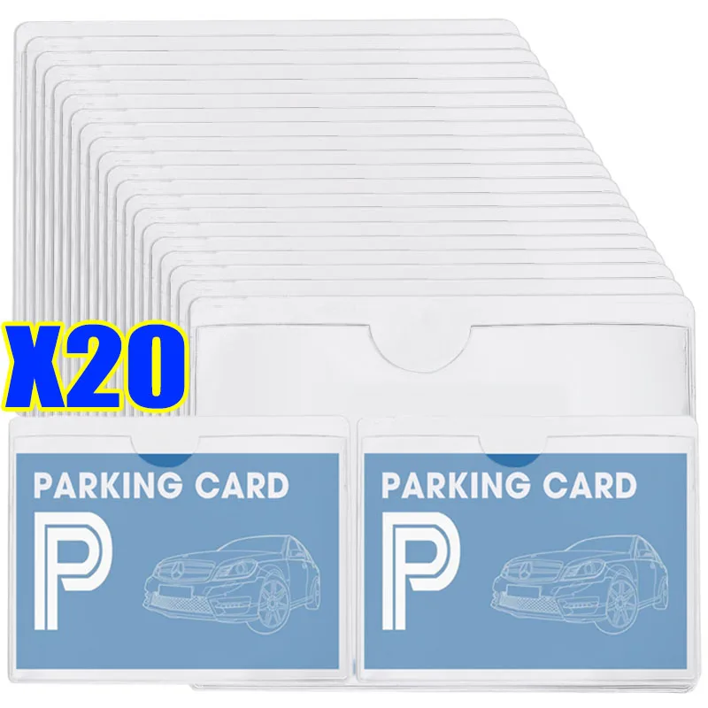 Cards Identification Card Holder Car Windshield Transparent Card Holder Parking Pass Label Set Portable Adhesive Protective Film