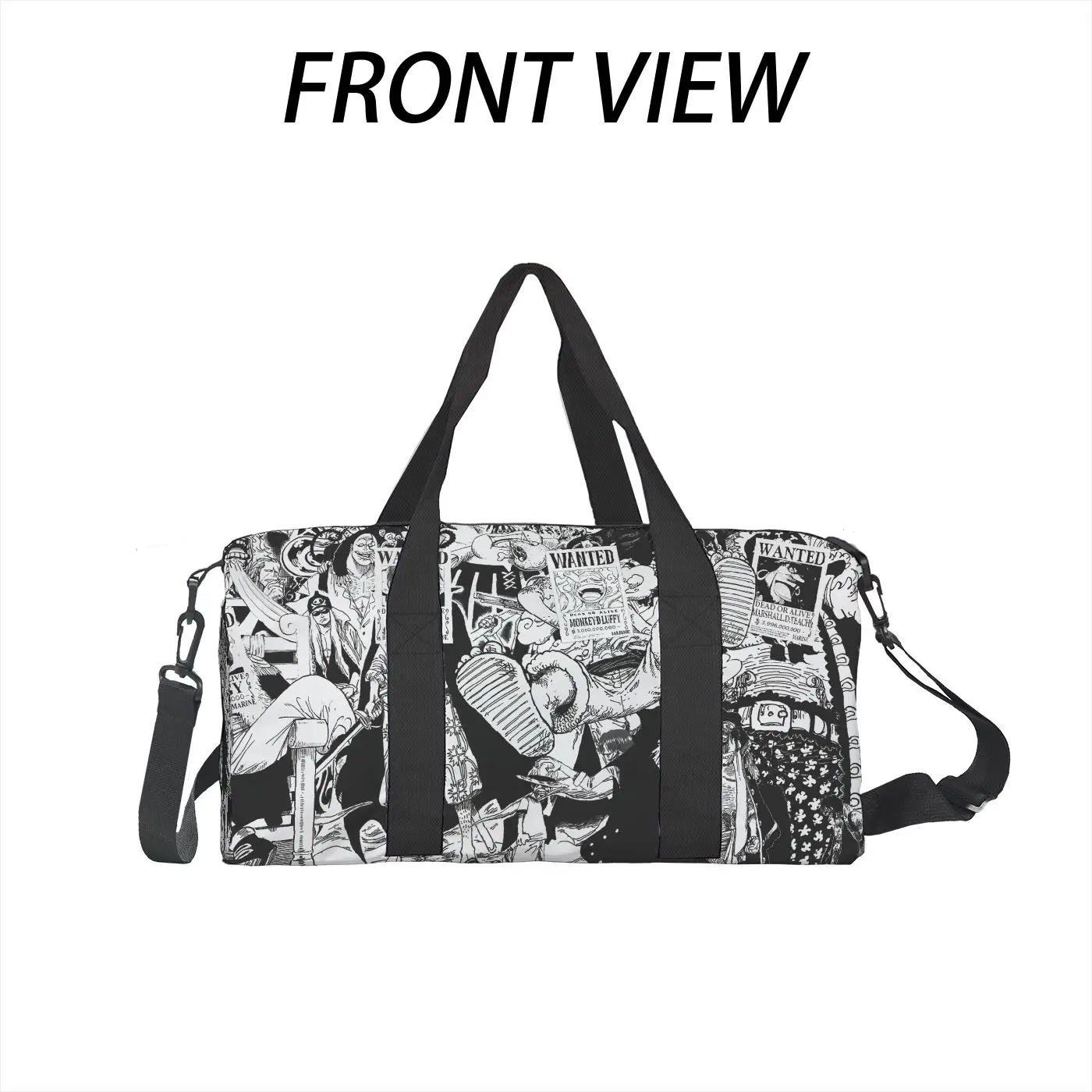 

1pc One Piece Black and White Comic Style Printed Crossbody Bag, Large Capacity Fitness Bag, Casual Secondary Wear Necessary