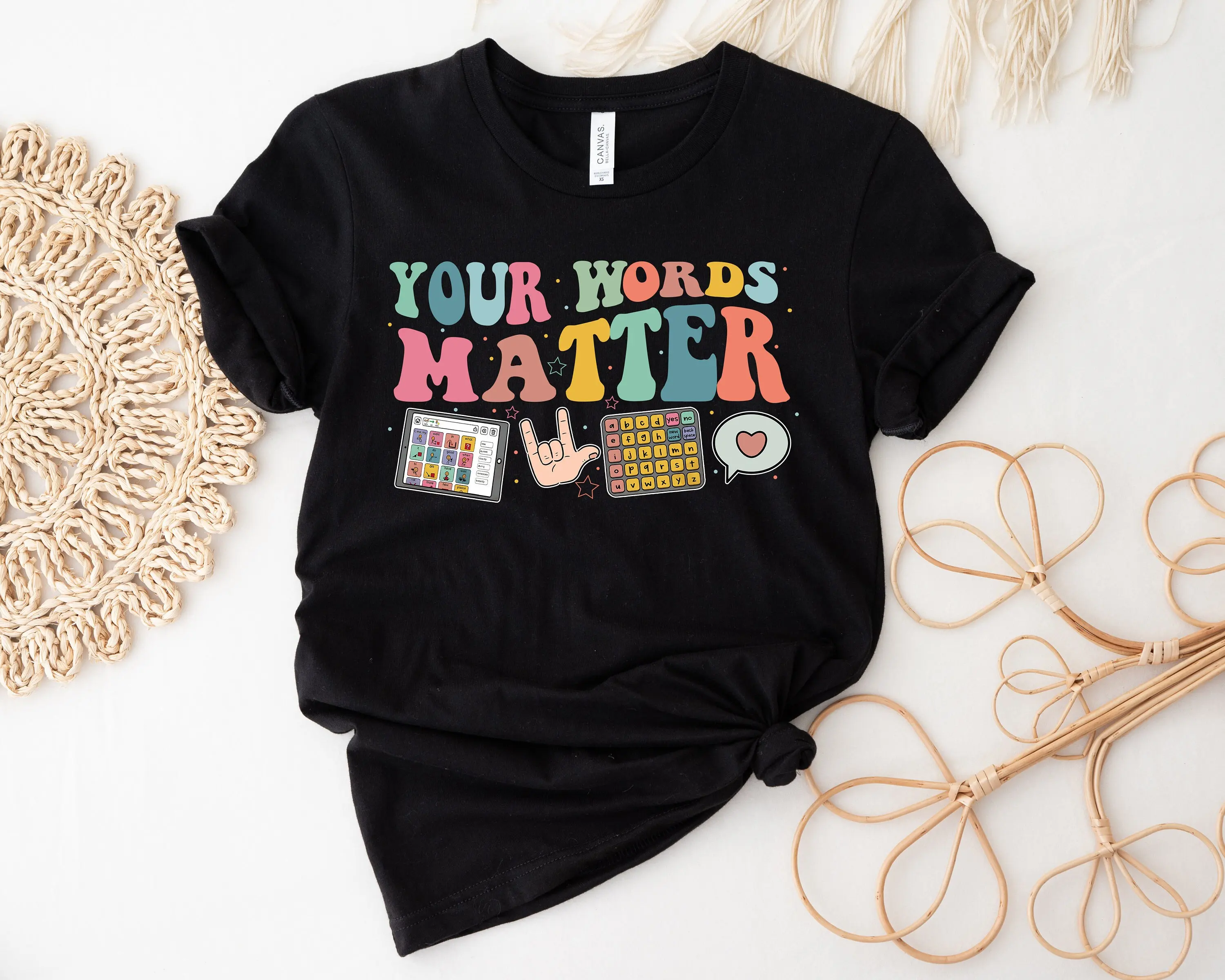 Aac Sped Teacher Inclusion T Shirt Your Words Matter Neurodiversity Bcba Slp Ot Teachers Language Special Education