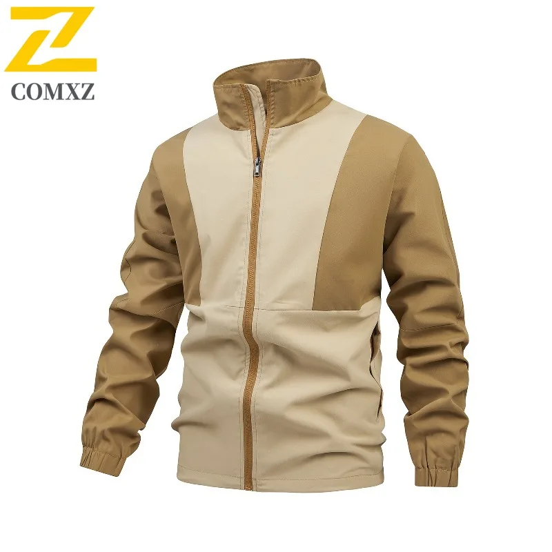 

COMXZ Мужская куртка с цветными блоками, классическая свободная ветровка для приключений на открытом воздухе, альпинизма, рыбалки нахлыстом, куртки, техническая одежда, осенняя верхняя одежда
