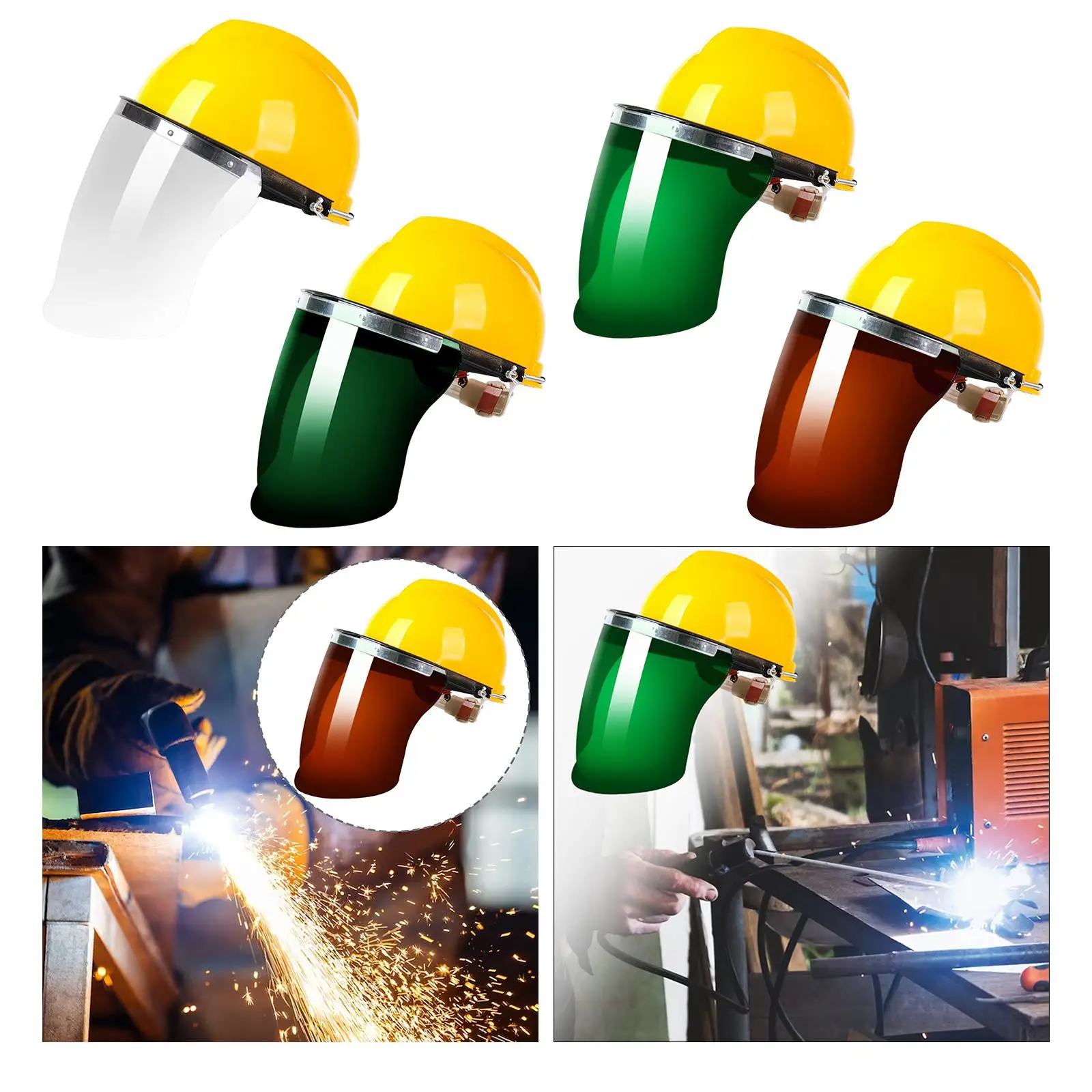 

Welding Cap Protective Hood Professional Portable PC Lens 180 Degree Flips Large View Heat Resistant Work Cap Hat Face for Mig