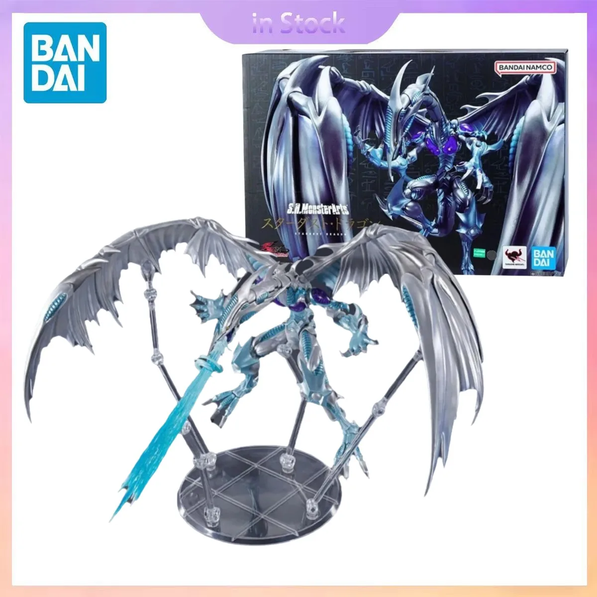 

Original Bandai Genuine In Stock S.H.Monsterarts Stardust Dragon Yu-Gi-Oh Anime Collection Action Figure Model Kits Toys Gifts