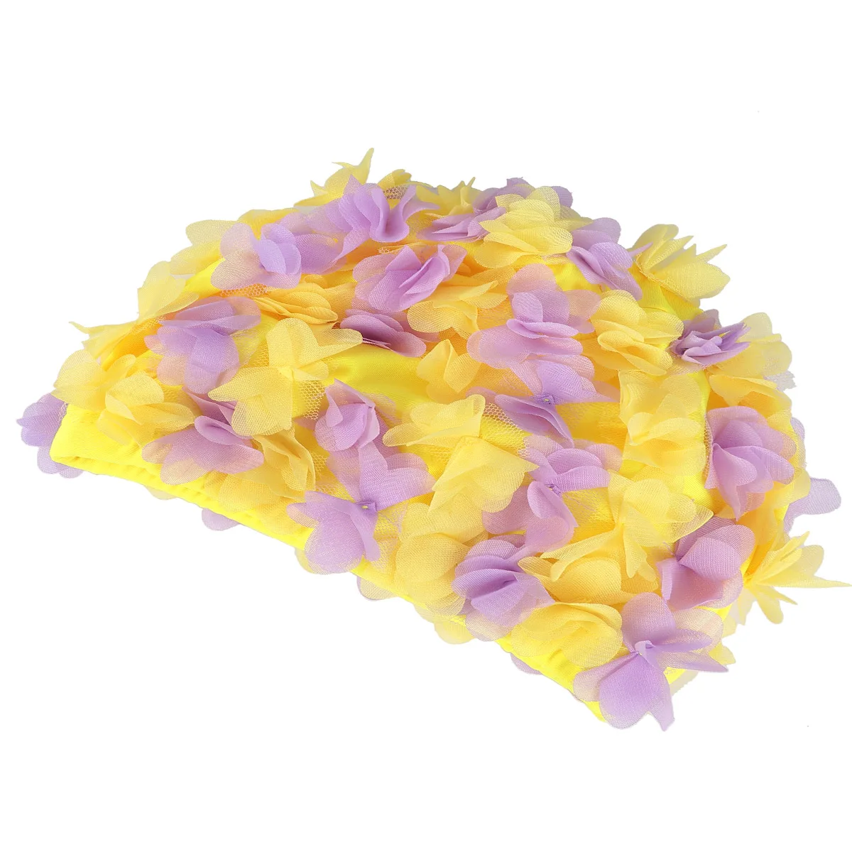 1 قطعة قبعة السباحة النسائية زهرة نمط خفيفة الوزن واقية قبعة السباحة غطاء أذن مريح لحمام السباحة الشاطئ السباحة موضة ثلاثية الأبعاد