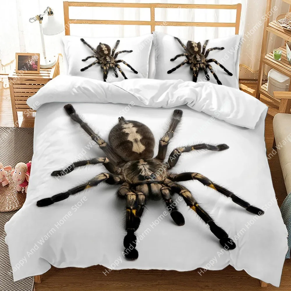 

Spider Duvet Cover Set 3D Print Brown Spider Twin Comforter Cover Set Insect Theme Double Queen King Size Polyester Qulit Cover