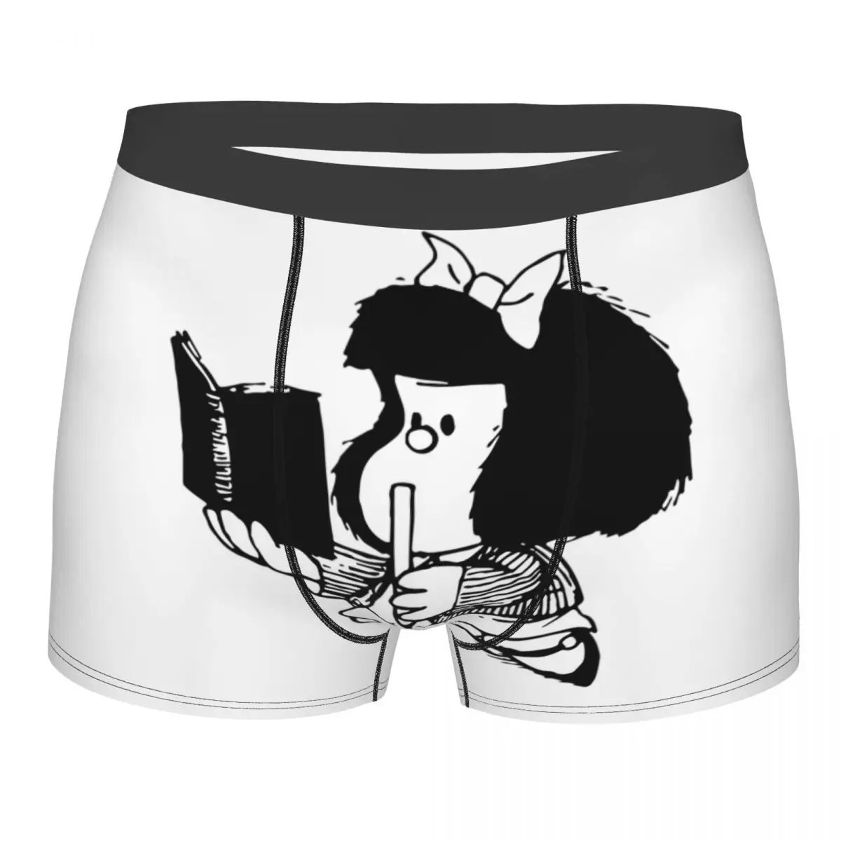 

Mafalda Reading Boxer Shorts Men 3D Printed Male Stretch Quino Cartoon Manga Underwear Panties Briefs