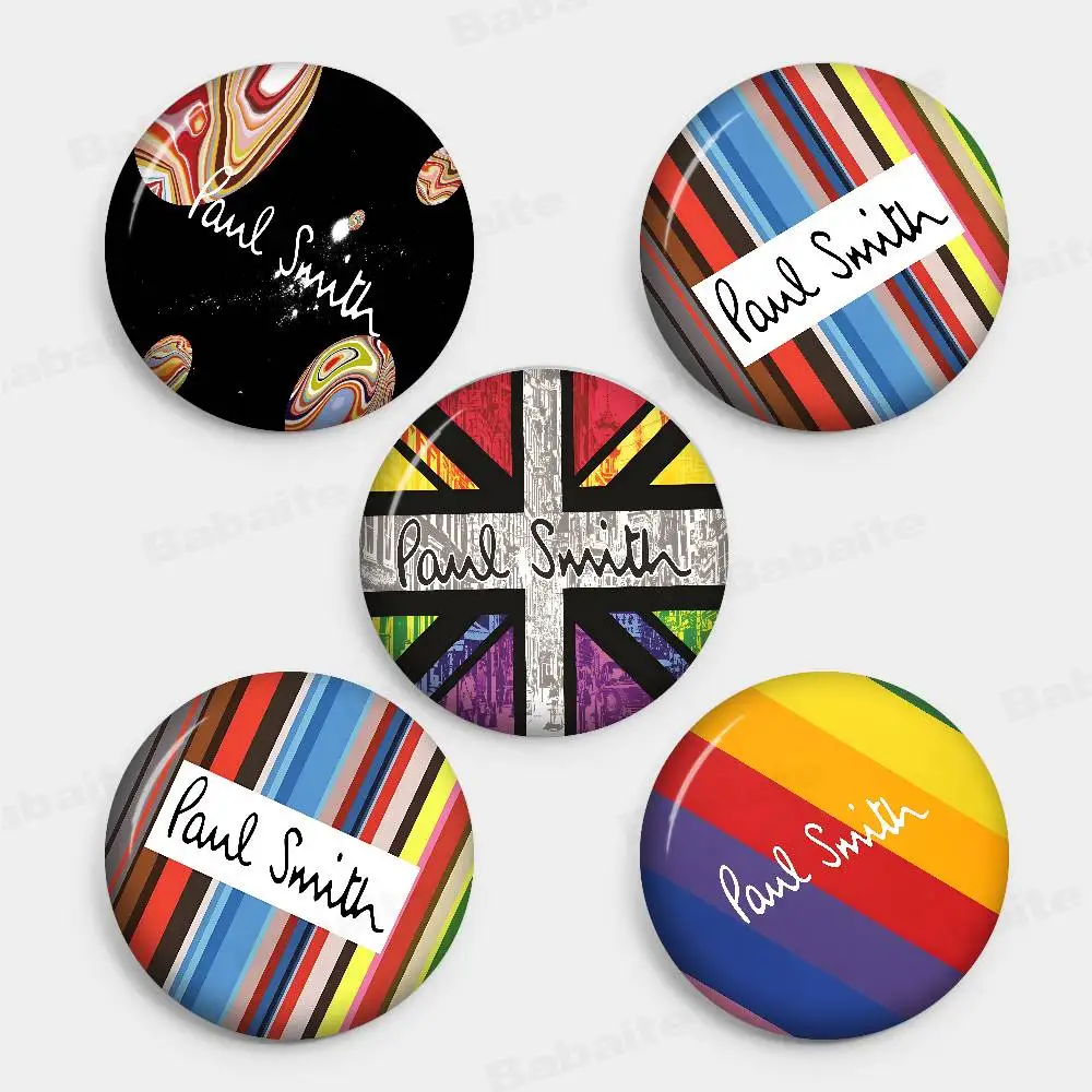 S-Smith Fashion P-Paul Cartoon Brooches Anime Badge Round Handmade Brooch Lapel Pins Jewelry for Backpack Clothes Gifts