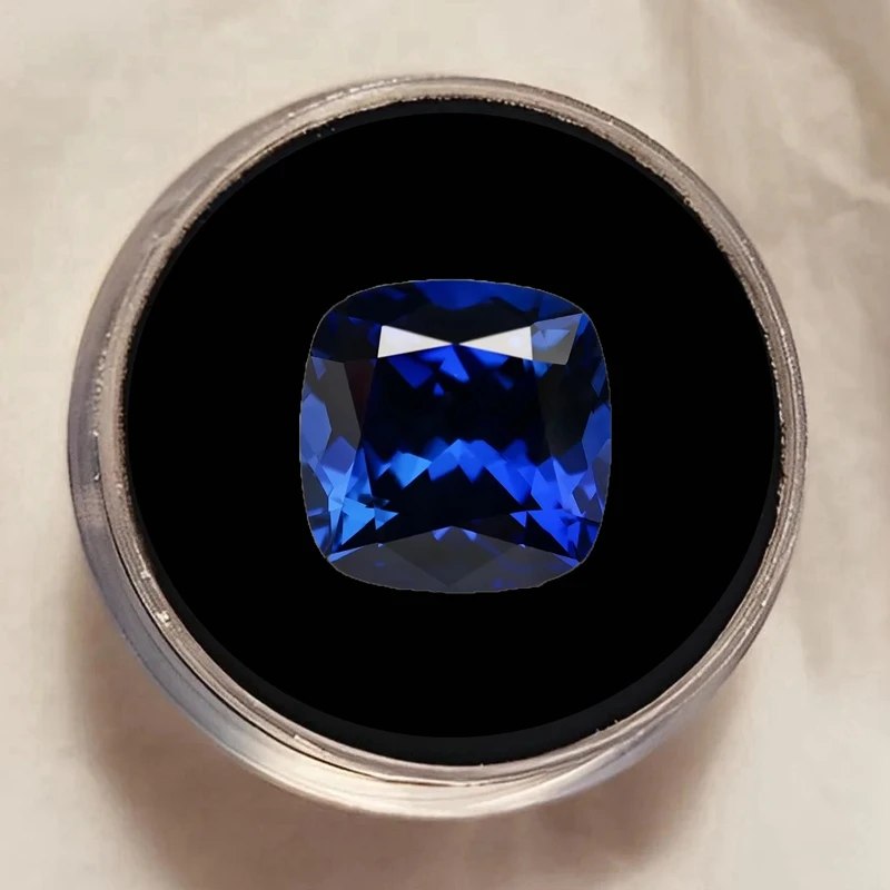 Neuer blauer Saphir, quadratisch geschliffen, Mohs-Härtegrad, Edelstein VVS1, für Schmuckherstellung/Sammlung/Fassung, Ring, Anhänger, Charms, Stein – Detail 6