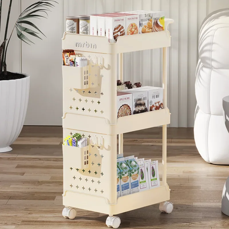 Multi-functional Simple Organizer Shelf Living Room Children's Toys Snack Mobile Cart Baby Supplies Storage Rack Kitchen Storage