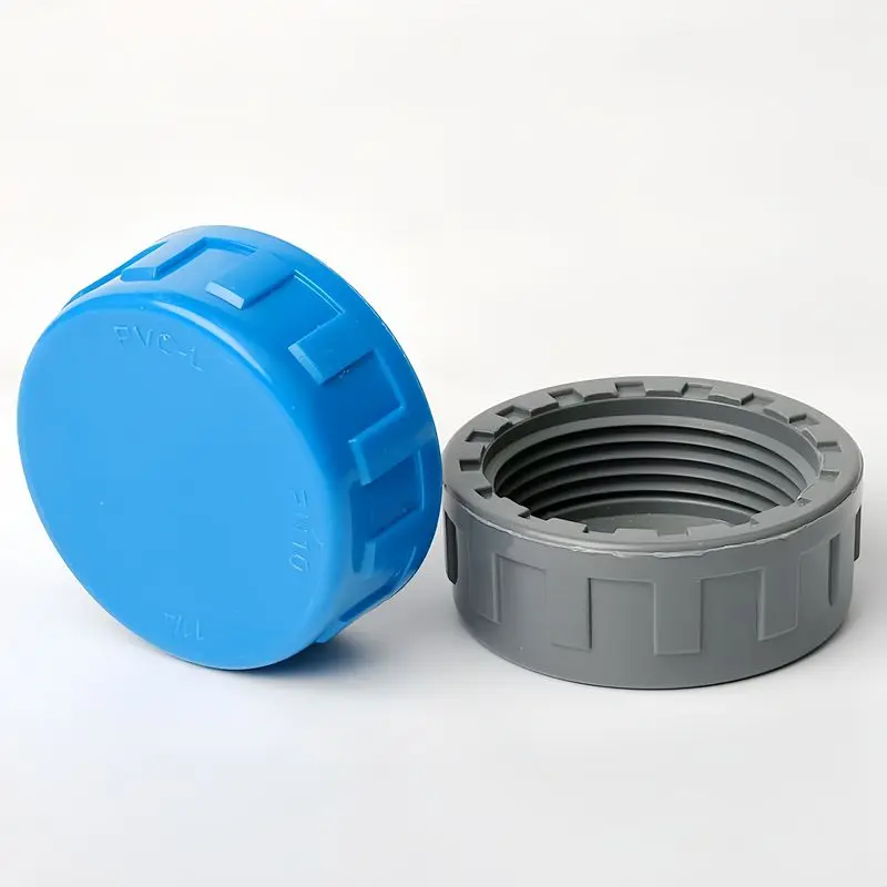 1PC 1/2''~2'' PVC Female Thread End Cap Connector Water Pipe Adapter Aquarium Fish Tank Drain Cap Hand Screwed Cap Fittings