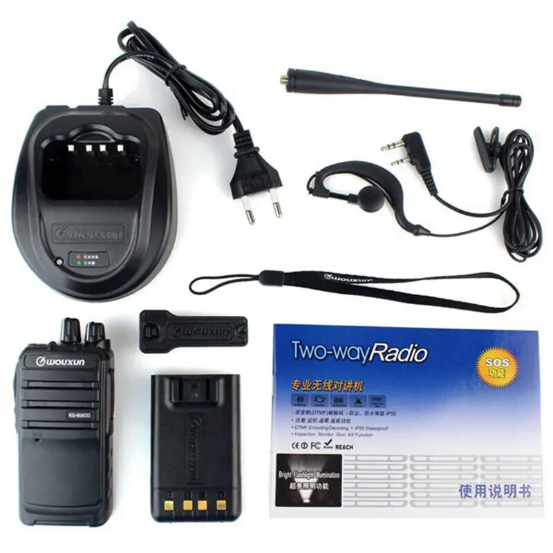 Talkie Walperforé avec lampe de poche VOX, radio FM, alarme SOS, radio bidirectionnelle, WouXun KG-859 II, 5W UHF, 400-519.995Mhz, 16 canaux de retrait, 10 pièces