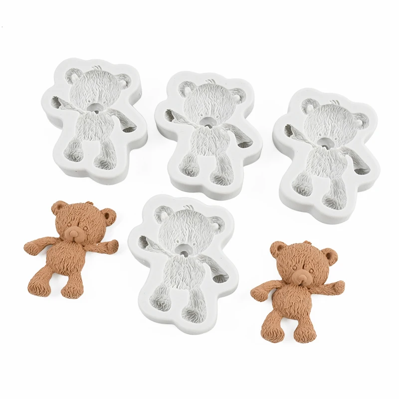 

1P 3D Fuzzy Bear Design Silicone Mold Fondant Chocolate Mould DIY Clay Model Cake Decorating Tools Kitchen Accessories Bakeware