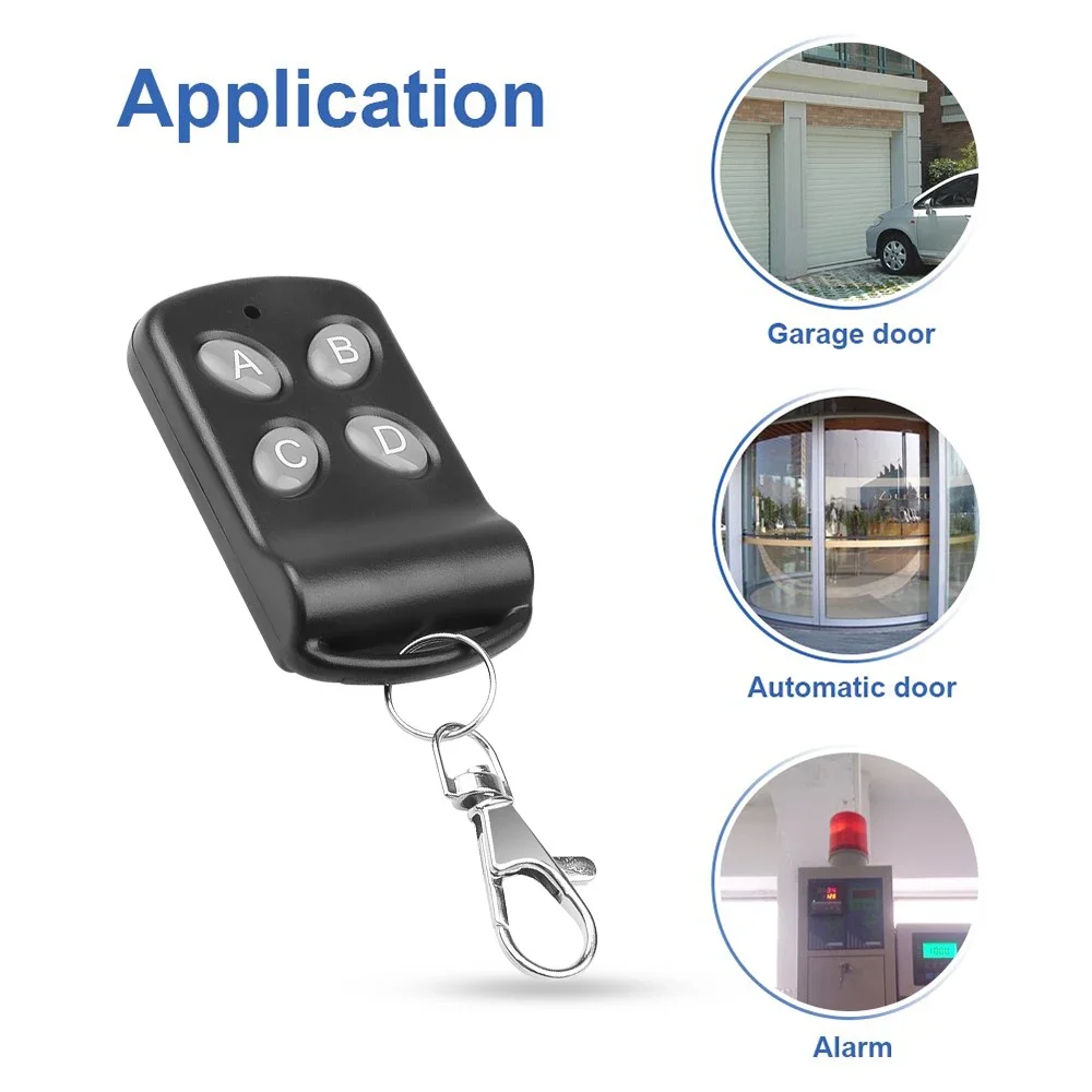 10/5PCS 433Mhz RF Garage Door Remote Control Duplicator 4 Keys Fixed Code Grabber Clone Gate Key Fob Command Hand Transmitter