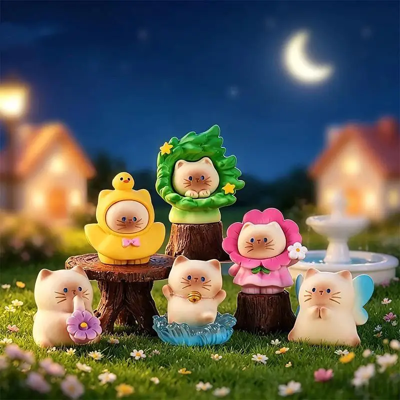 New Cartoon Fadcute Cat PAI Series Resin Figurine Ornament Premium Texture Holiday Home Decoration Model Toys Surprise Gifts