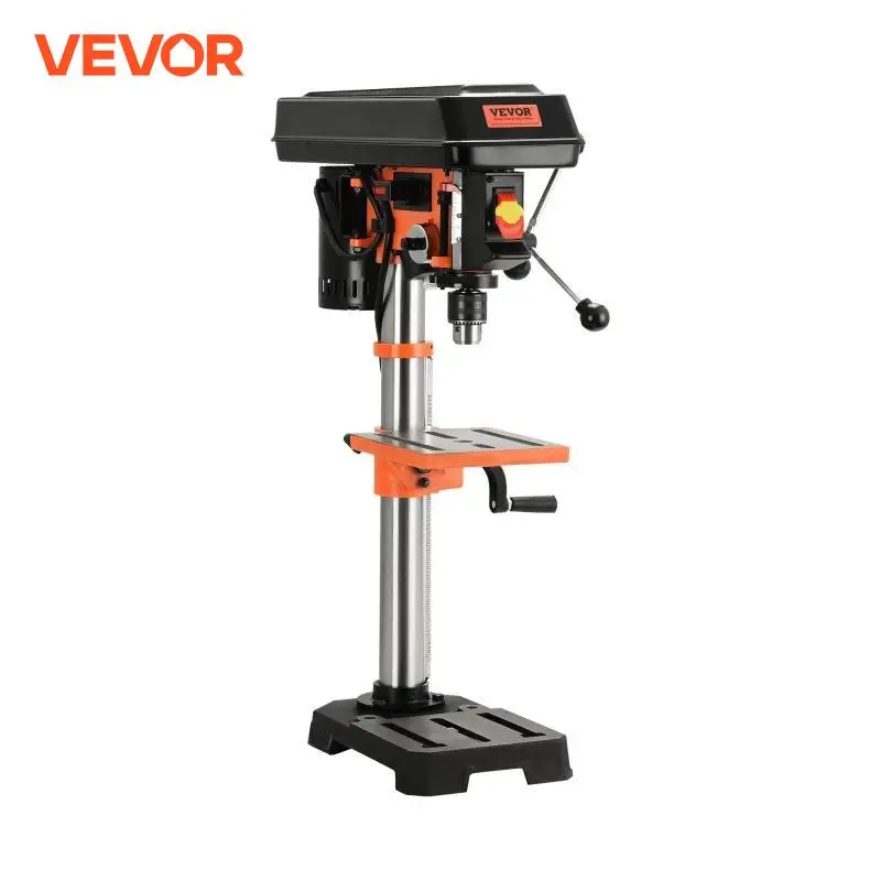 VEVOR Tabletop Drill Press 3.2 Amp 120V 5-Speed Settings 10'' Swing, Comes with Laser Pointer & Illumination Light for Wood Work