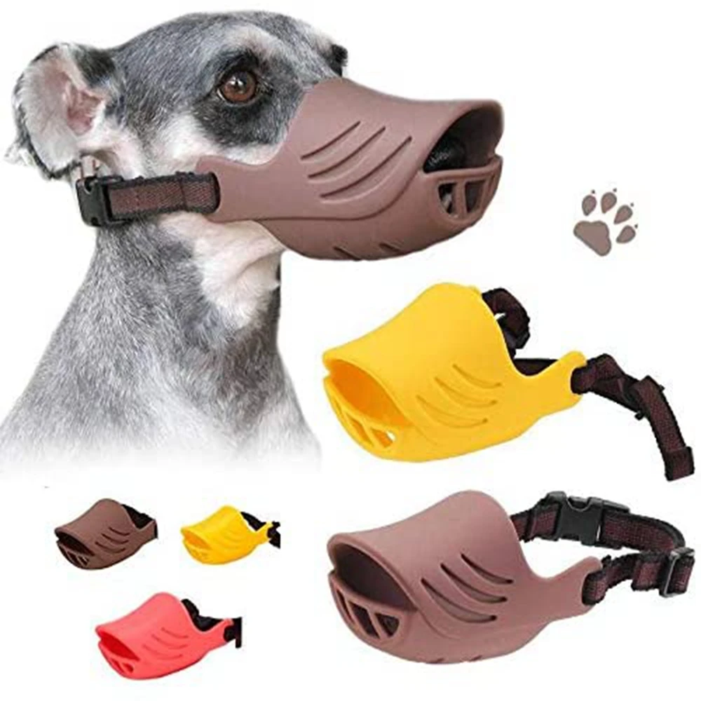 Adjustable Anti Bite Bark Dog Mouth Cover Muzzle Dog Mouth Cover Duck Mouth Shape Bite-Proof Comfortable Muzzles for Dog