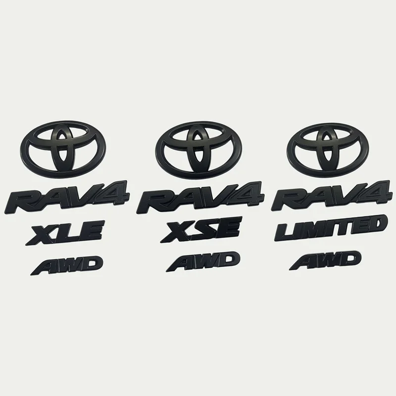 4PCS Matte Black ABS OVERLAY logo Emblem for 2019 - 2024 TOYOTA RAV4 XLE XLE LIMITED EMBLEM KIT Trunk sign sticker car accessory view 6