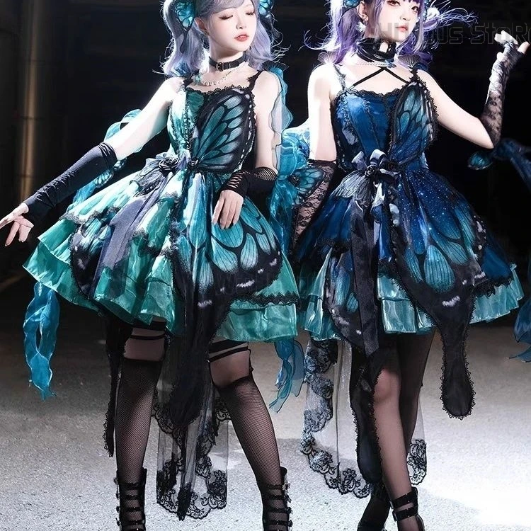 

Butterfly Dress Fancy Women Girls Party Outfit Anime Cosplay Original Suit Halloween Lolita Ballet Style Princess Shine Dress