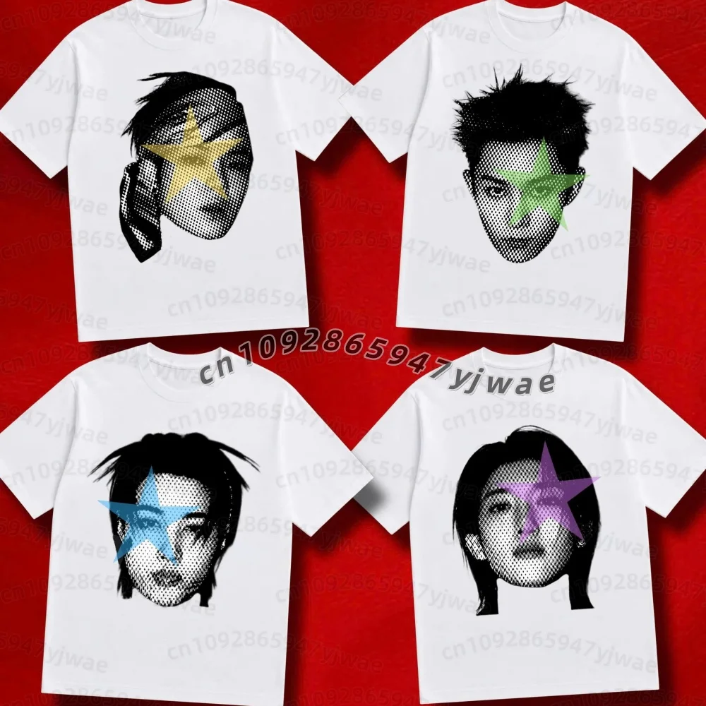 T-shirt graphique à grande tête LNGSHOT 2026 pour hommes et femmes, Ohyuan Woojin Louis Ryul, chemise rétro de mode Kpop, T-shirt de plage d'été pour hommes et femmes