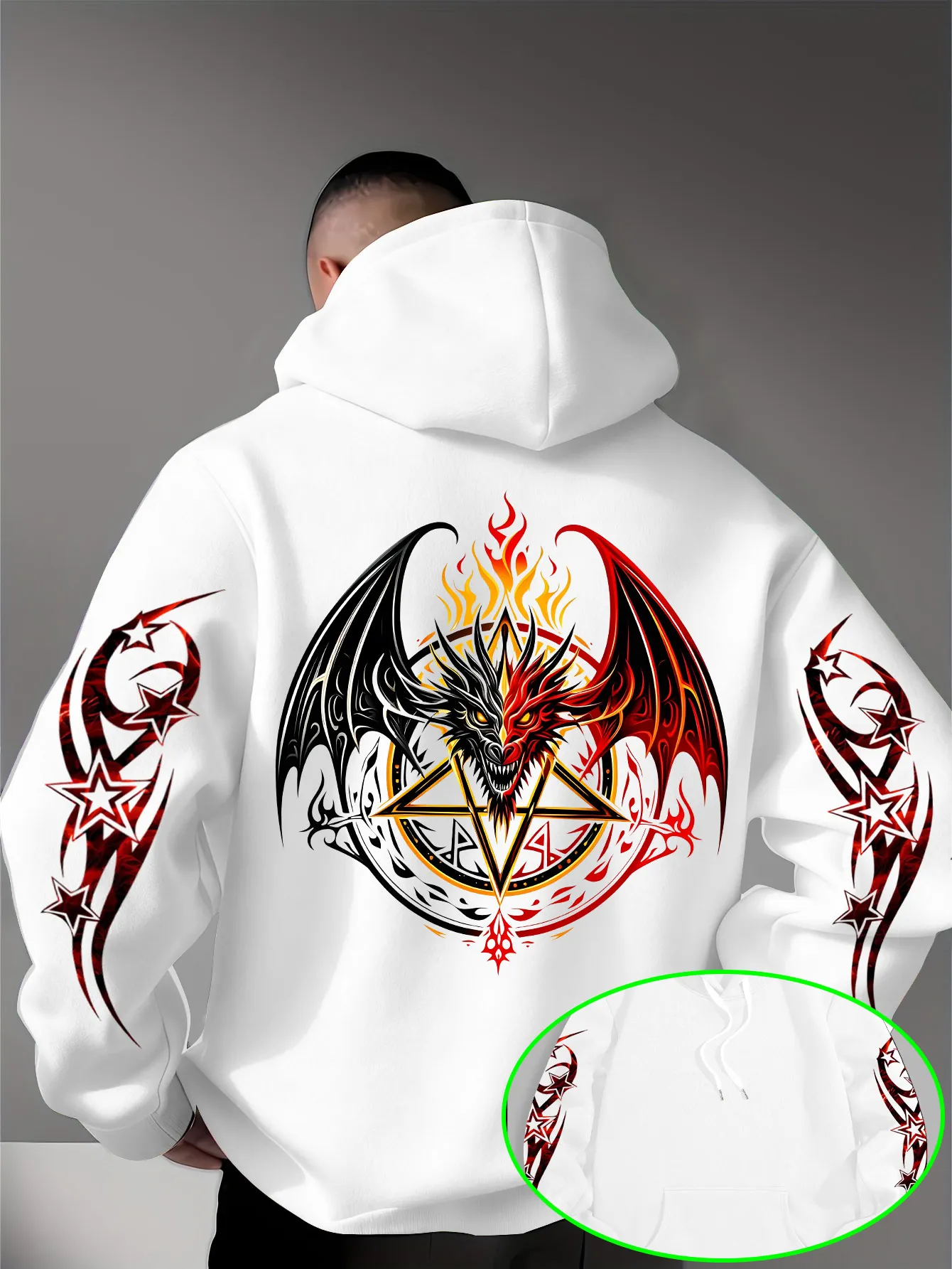 Men's fashionable magic print design for winter and autumn, providing warmth. A magical design for daily wear.