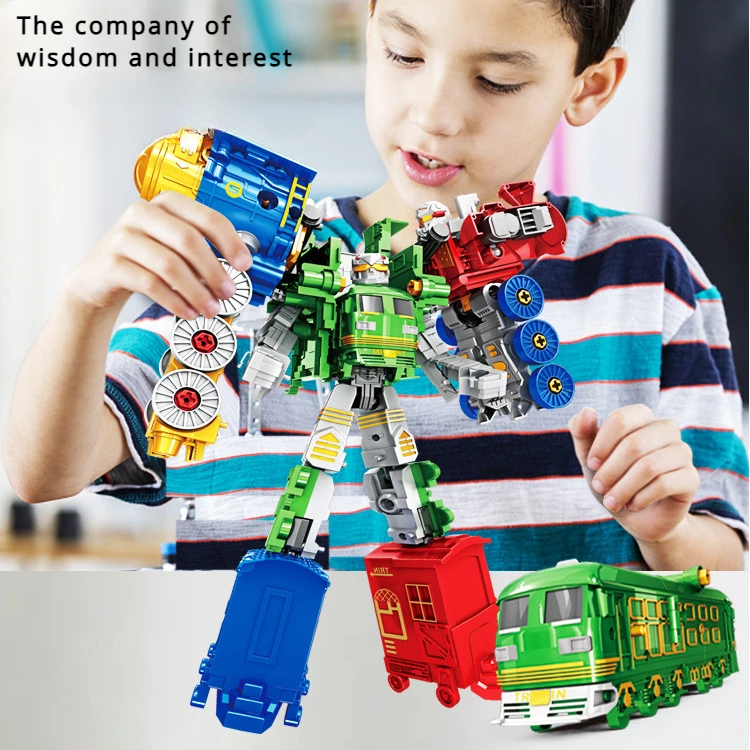 

Children's disassembly and assembly of three body deformation robots, assembly of sliding trains, buses, toy cars, gift sets