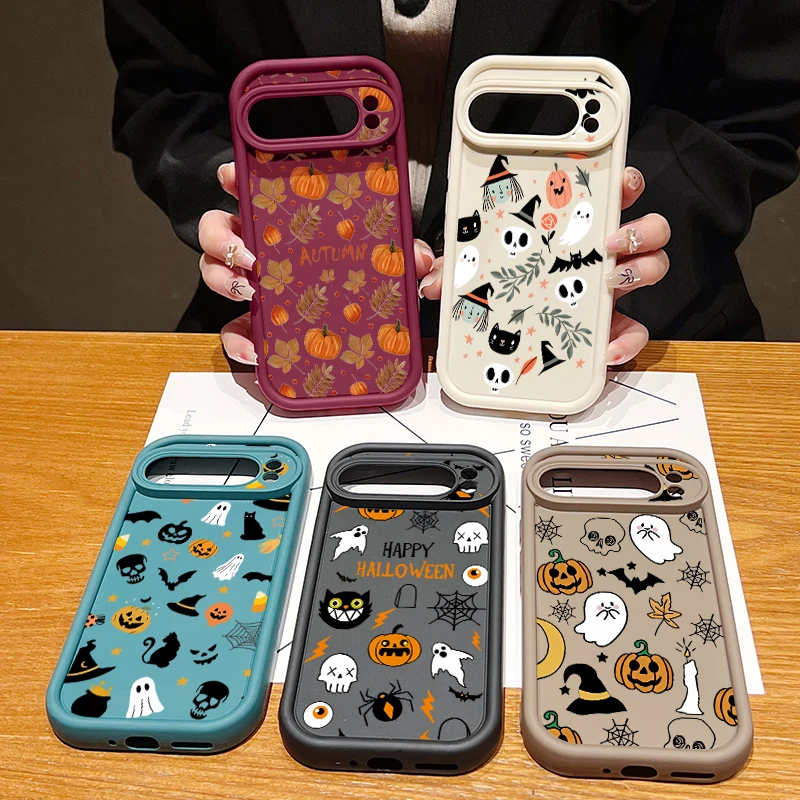 Strange Pumpkin Pattern Soft Case For Google Pixel 10 9 7 8 Pro 9A 8A Pixel 9 10 Pro XL Shockproof Solid Color Phone Cover Cases view 6