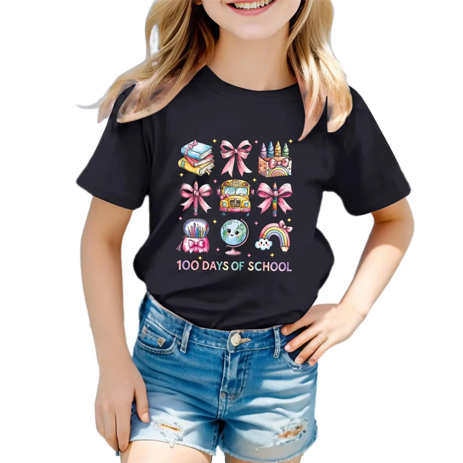 

New Personalized T-shirts for Boys, Girls and Children, Half-sleeved Round-neck Cartoon Printed Short-sleeved T-shirts Kids