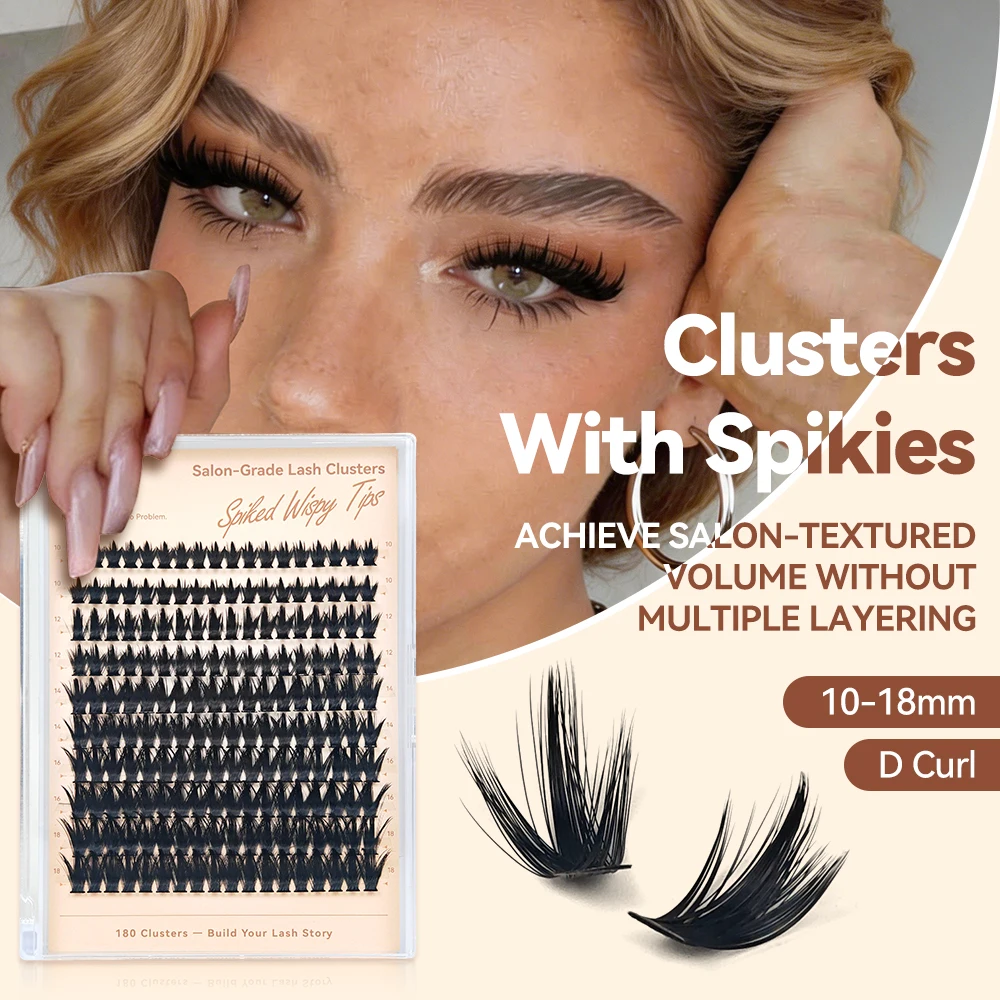 Yelix Spiky Lashes Clusters DIY Eyelash Extensions Soft Fluffy Multi Length Mix Textured Wide Eye Big Capacity Value Pack