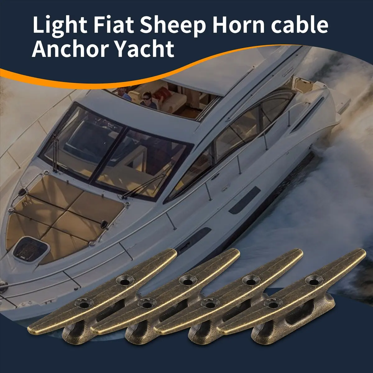 #55R  Flat Horn Mooring Cleat for Yacht,Boat Dock Cleat 4 Inch for Nautical Beach Lake Maritime Decor,4Pcs (Zinc alloy)