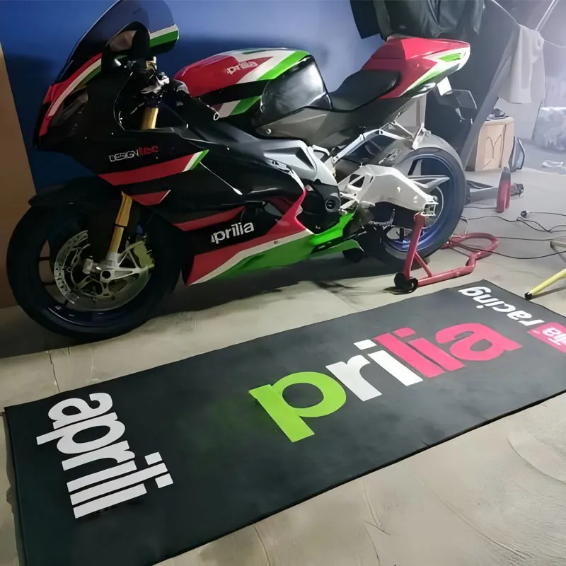 

Polyester Display Carpet Motorcycle Parking Mat Racing Moto Carpets Mat Anti-slip Bedside Rugs Customized Display Mat Parking