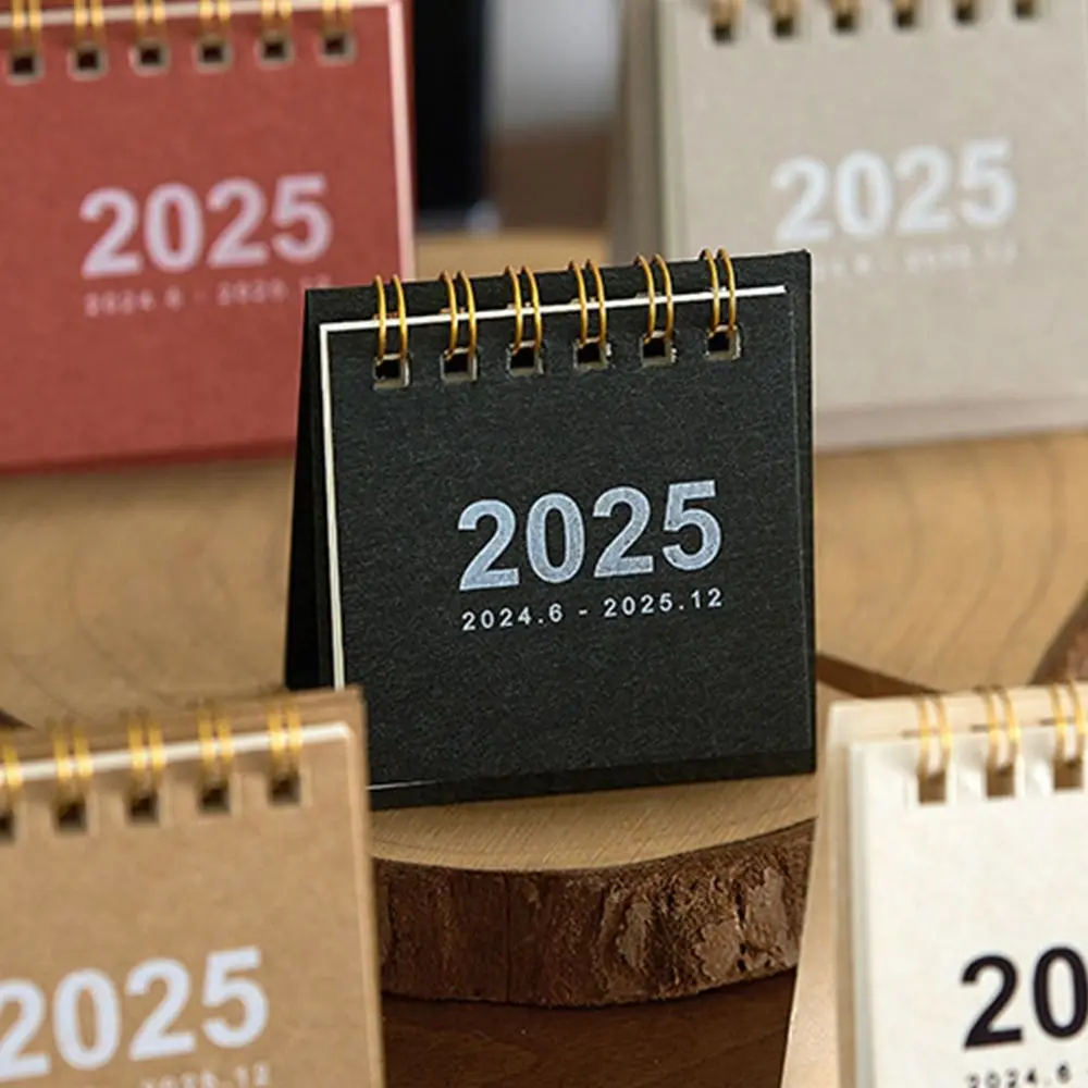 Gift Creative 2024-2025 Calendar Simple Portable English Desk Calendar To Do List Pocket Table Floral Planner Table Decor