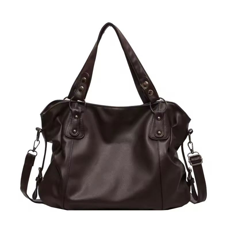 Women's Large Capacity Shoulder Casual Tote Bag Laptop Roomy Handbag Soft Leather Crossbody Business Black Big Bag A4 Sac A Main - Image 9